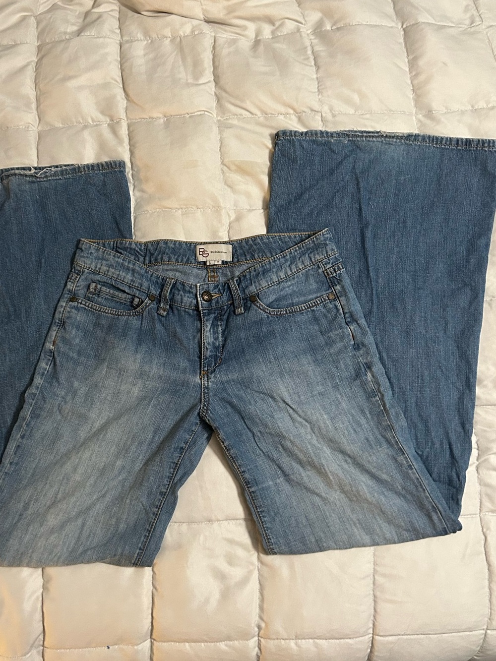 BCBG Distressed Wide Leg Jeans Size 29